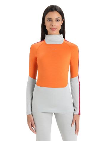 Dámské Jeden kus a sady Icebreaker Merino 200 Sonebula Long Sleeve High Neck Thermal Top Oranžové Šedé | CZ 1164CTVE